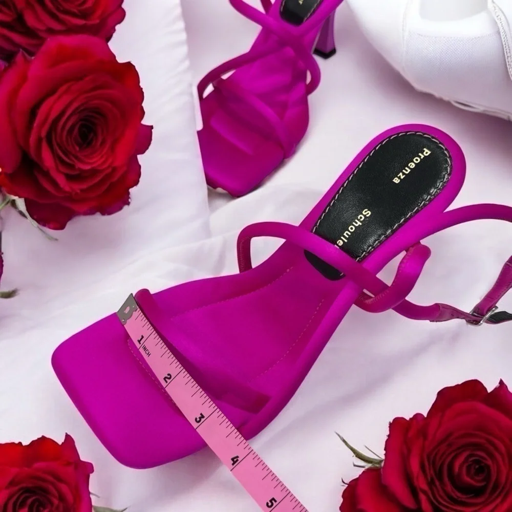 Proenza Schouler Raso Satin Strappy Sandals Bright Pink Women’s Size 36